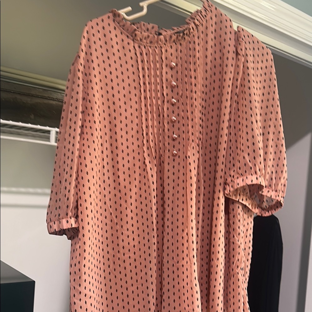 SHEIN Pink Polka Dot Blouse
